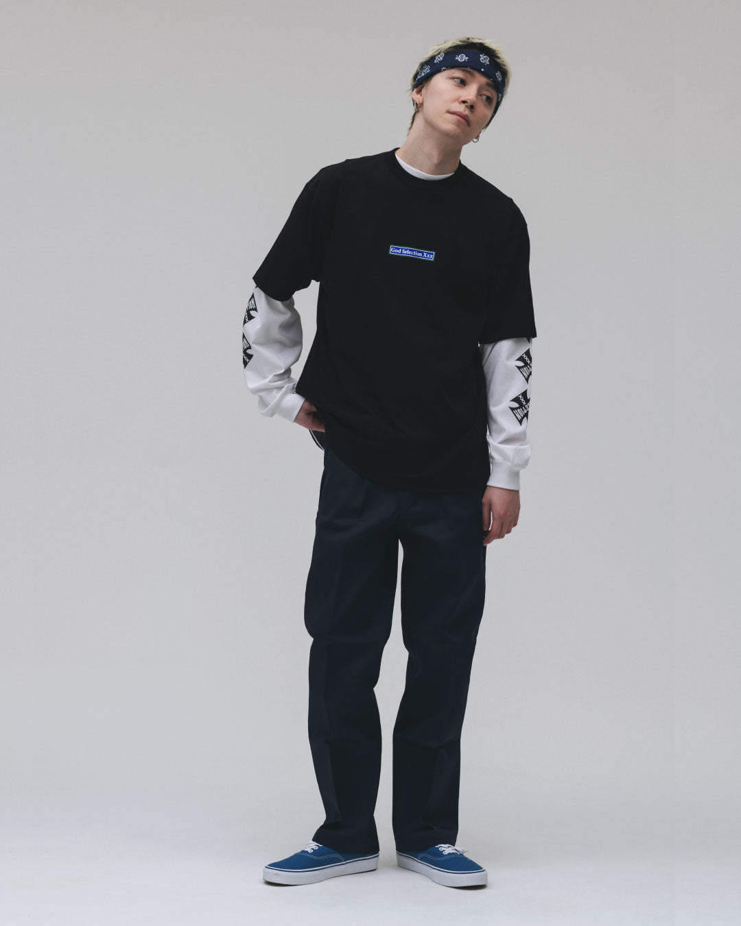 GOD SELECTION XXX Blue Box Logo Tee