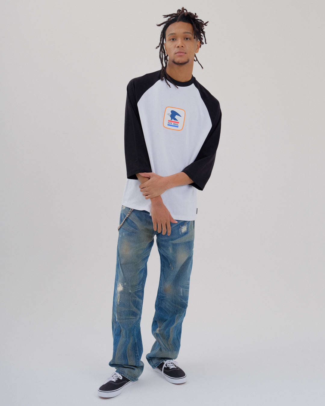 XXX MAIL Parody Logo Raglan Sleeve Tee