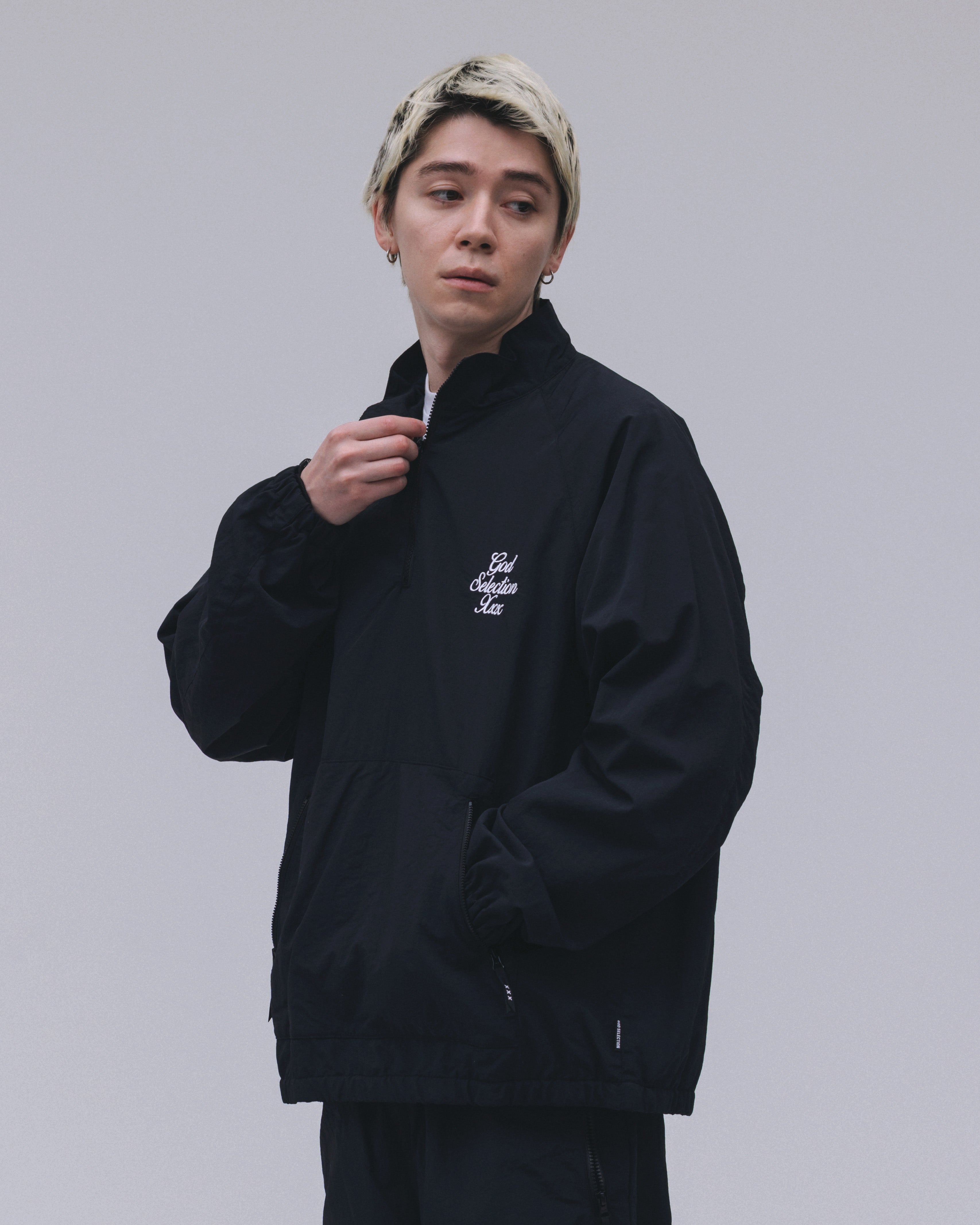 Script Logo Half Zip Nylon Jacket – GOD SELECTION XXX