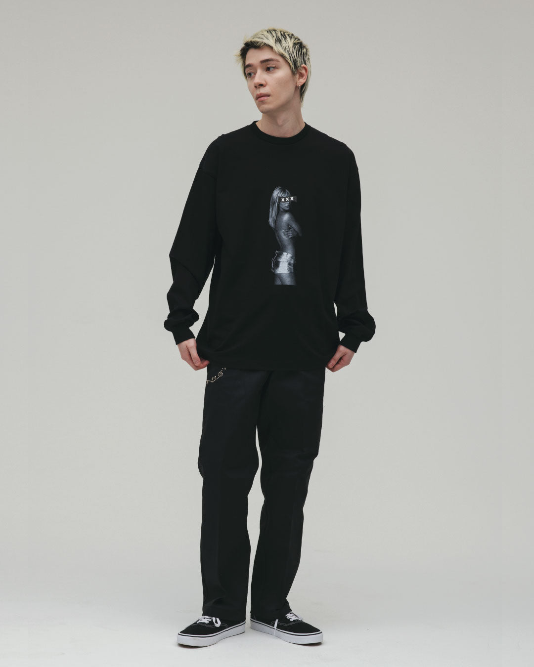 Monotone Woman Photo Long Sleeve Tee