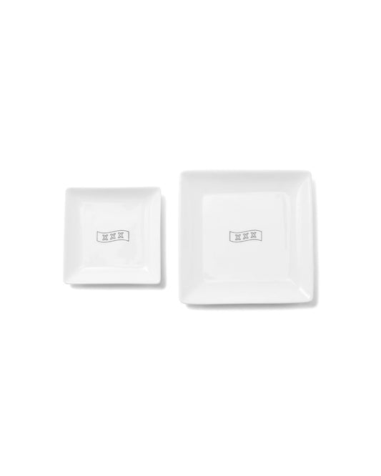 Outline Box Logo Ceramic Square Plate(Large & Small)