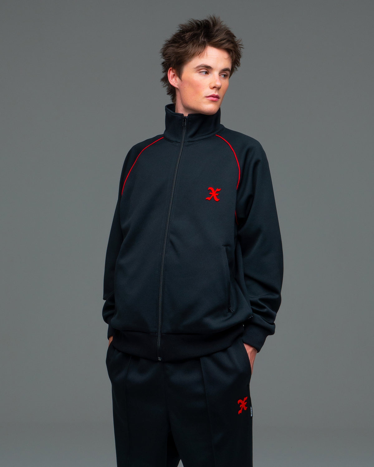 Initial Logo Piping Track Jacket