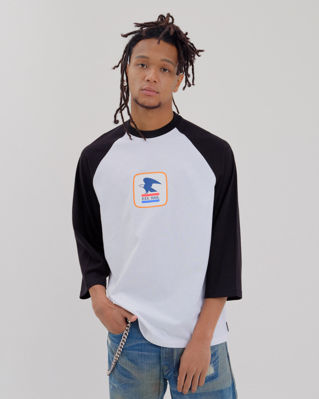 XXX MAIL Parody Logo Raglan Sleeve Tee