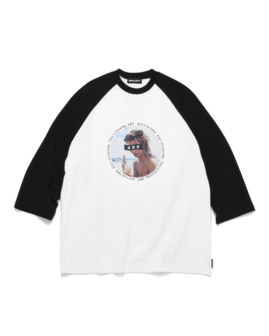 Box Logo "This is ART" Photo Graphic Raglan Sleeve Tee