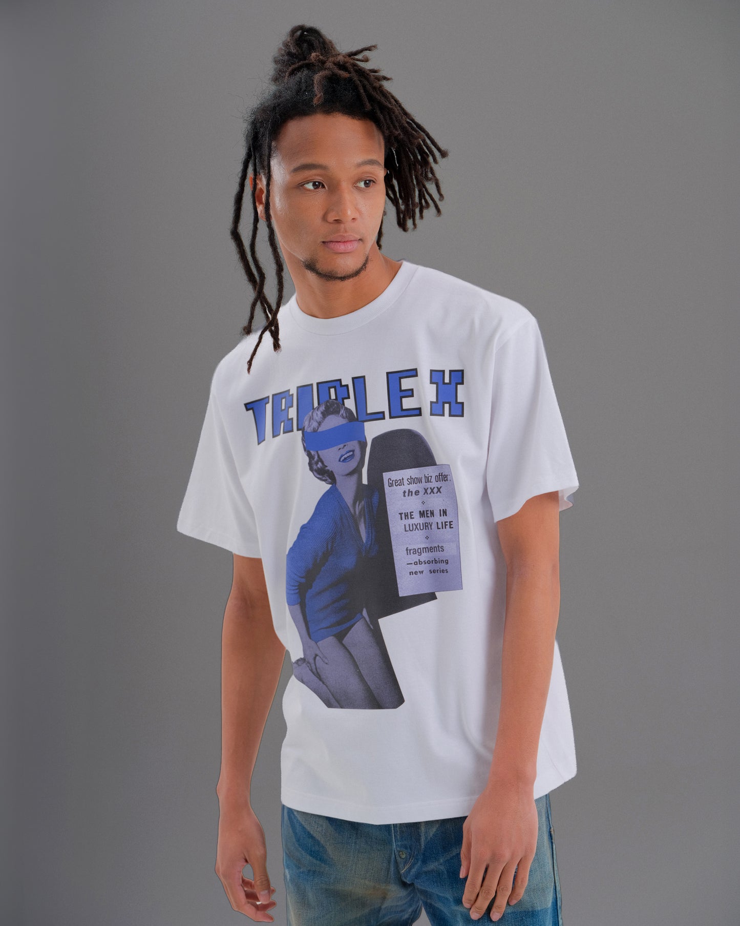"TRIPLEX" Block Letter Logo Photo Tee
