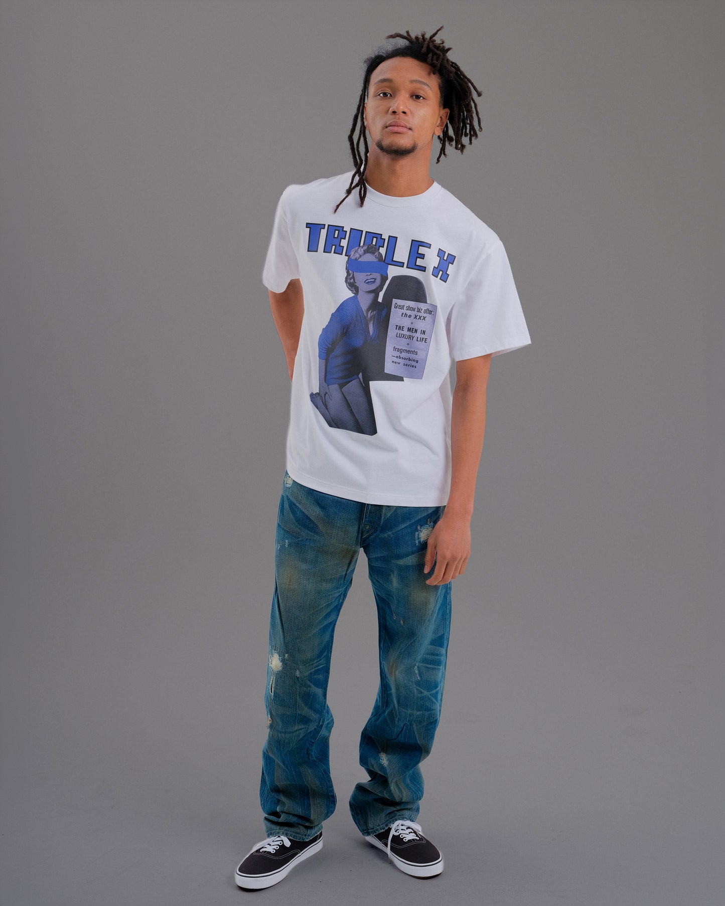 "TRIPLEX" Block Letter Logo Photo Tee