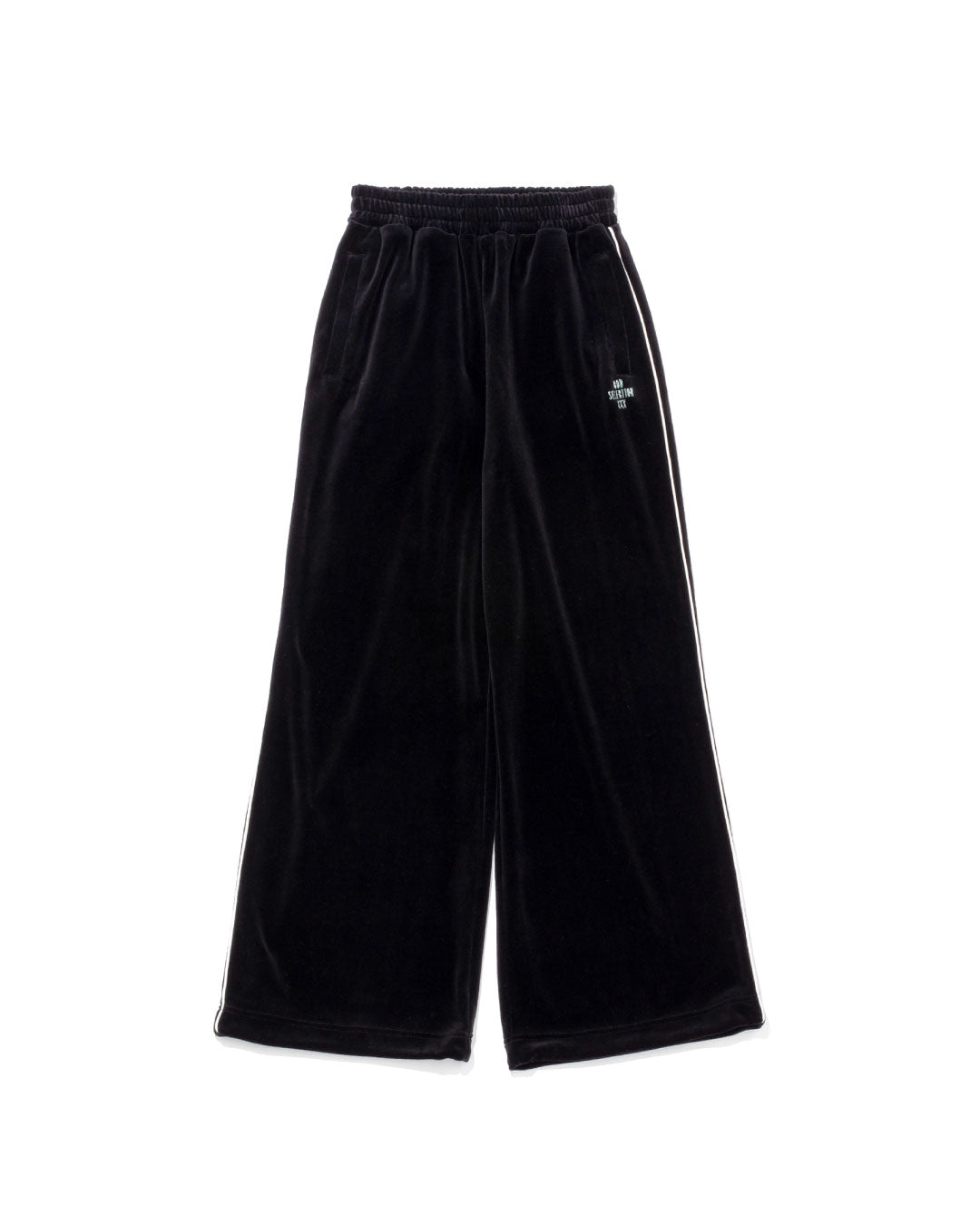 Script Logo Velour Wide-Leg Long Pants