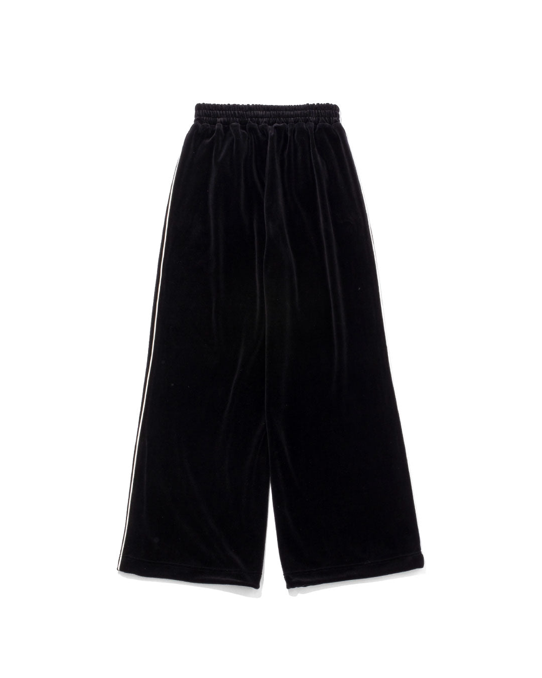 Script Logo Velour Wide-Leg Long Pants