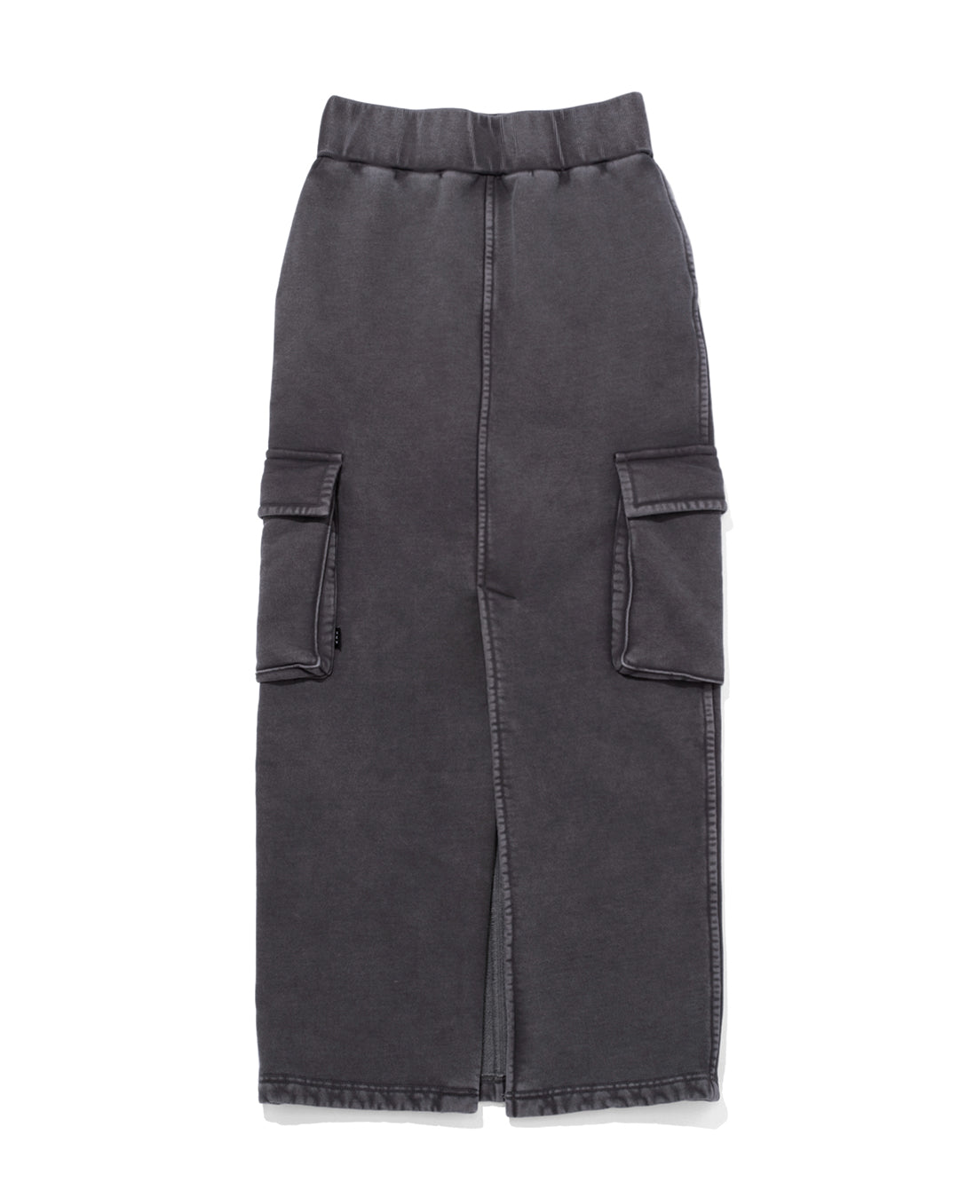 Rhinestone Logo Pigment Dyed Cargo Long Skirt