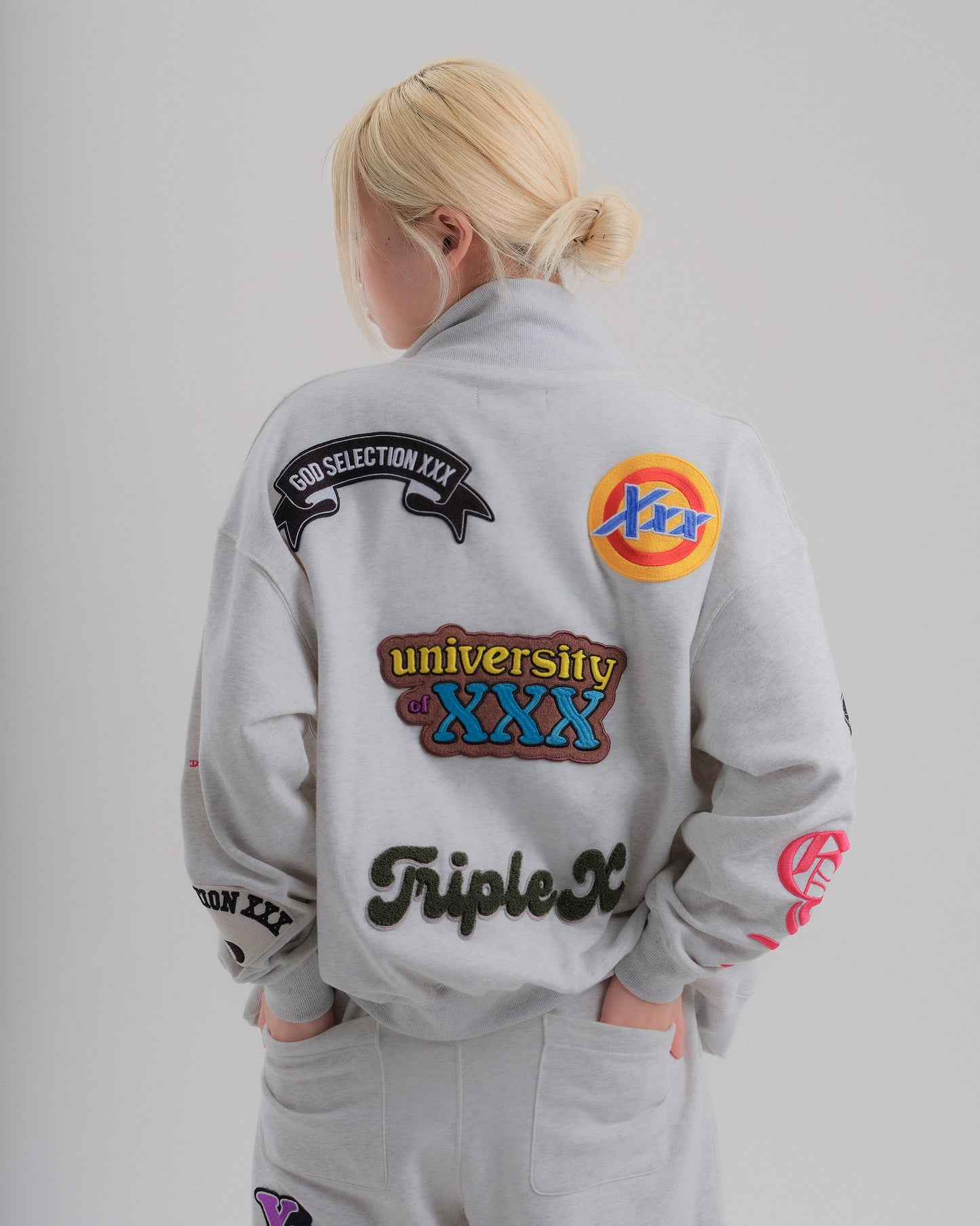 Multi-Logo Patch ZipUp HighNeck Jacket