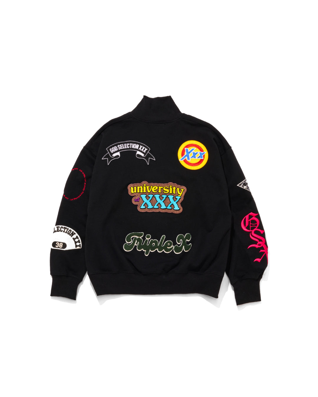 Multi-Logo Patch ZipUp HighNeck Jacket