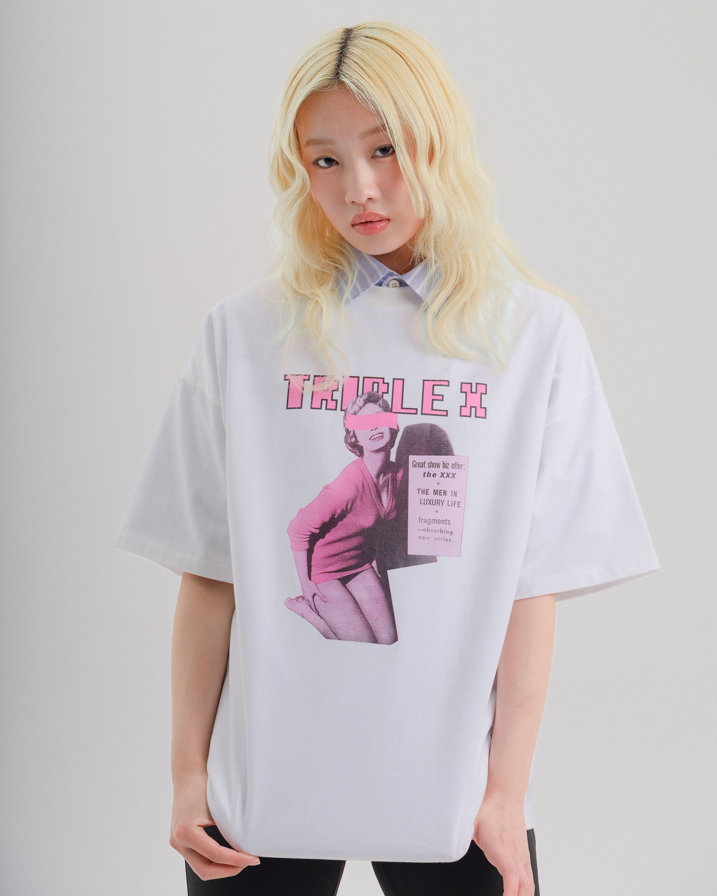 "TRIPLEX" Block Letter Logo Photo Big Tee