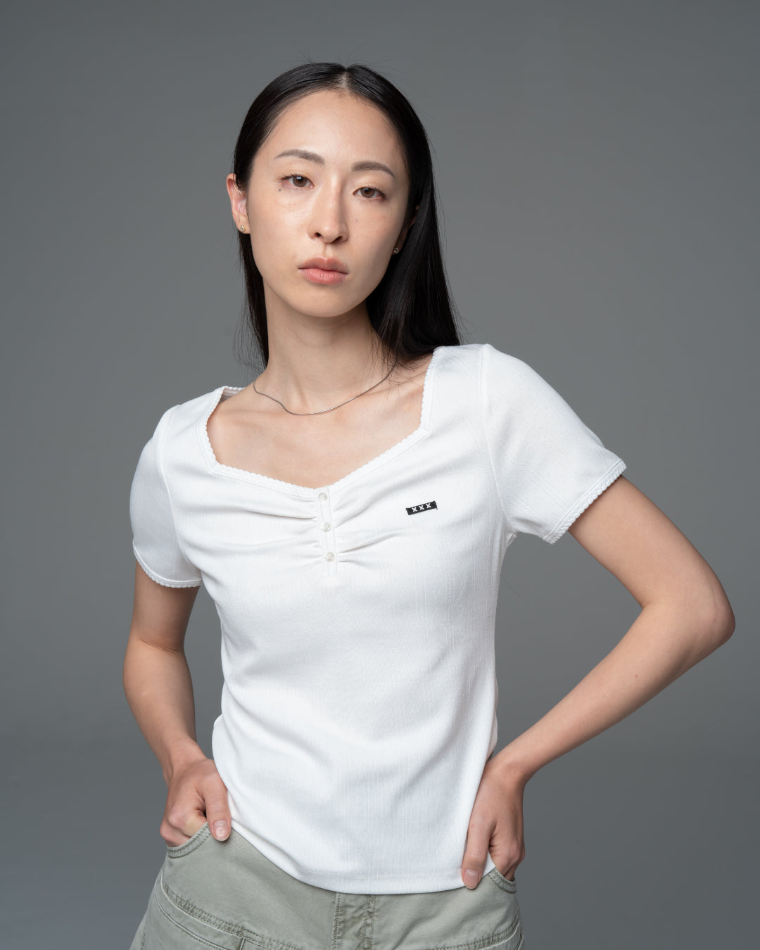 Mini Box Logo Eyelet Lace Tee