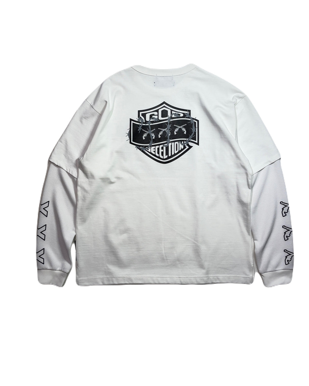 TRIPLE GUNS EMBLEM LAYERED T-SHIRT